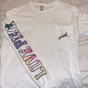 long sleeve PINK campus tee